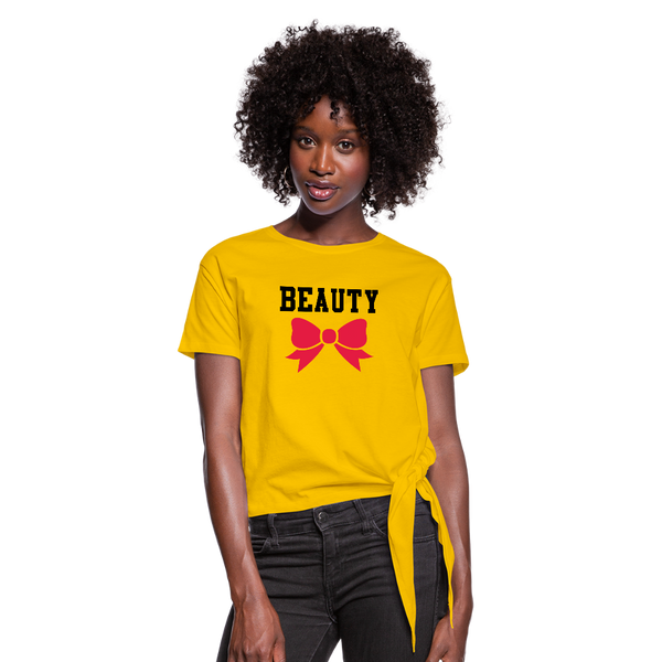 Beauty Women's Knotted T-Shirt - sun yellow