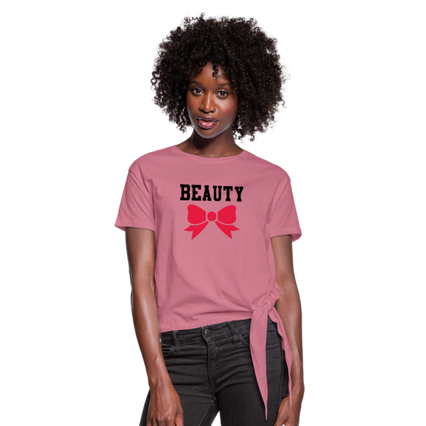 Beauty Women's Knotted T-Shirt - mauve