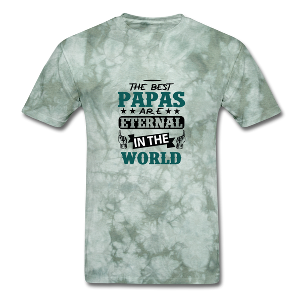 The Best Papas Are Eternal In The World Men's T-Shirt - military green tie dye