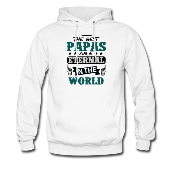 The Best Papas Are Eternal in the World Men's Hoodie - white