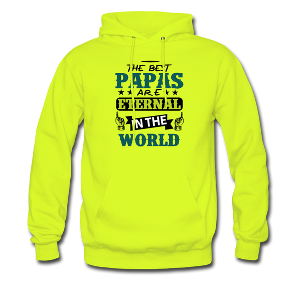 The Best Papas Are Eternal in the World Men's Hoodie - safety green