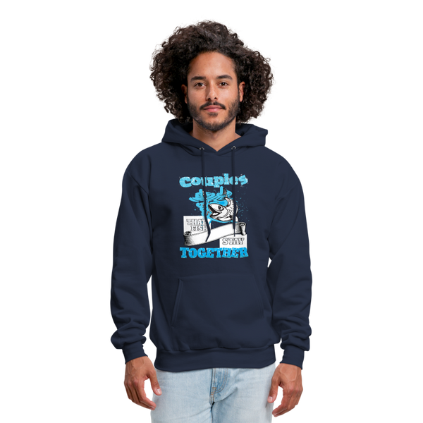 Couples That Fish Stay Together Men's Hoodie - navy