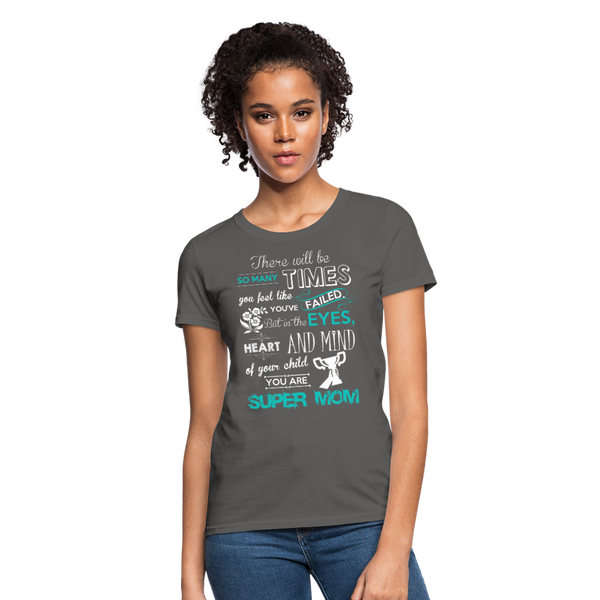 Super Mom Women's T-Shirt - charcoal