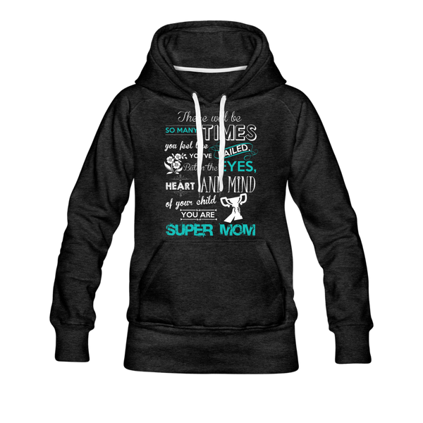Super Mom Women’s Premium Hoodie - charcoal gray