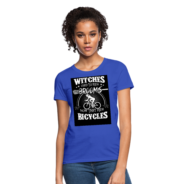 Witches Used To Ride Brooms Now They Ride Bicycles Women's T-Shirt - royal blue