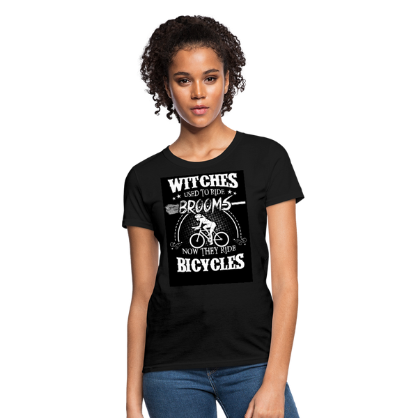 Witches Used To Ride Brooms Now They Ride Bicycles Women's T-Shirt - black