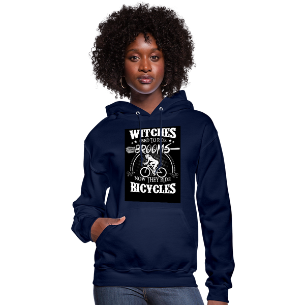 Witches Used To Ride Brooms Now They Ride Bicycles Women's Hoodie - navy