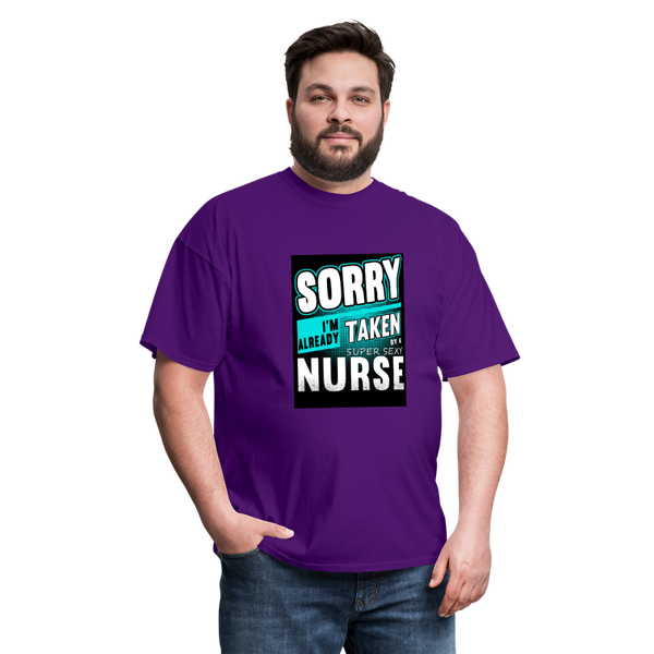 Sorry I'm Already Taken By A Super Sexy Nurse Men's T-Shirt - purple