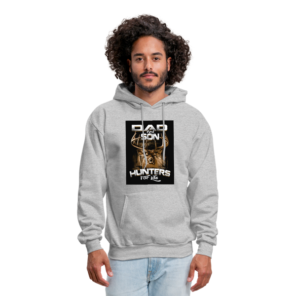Dad & Son Hunters For Life Men's Hoodie - heather gray