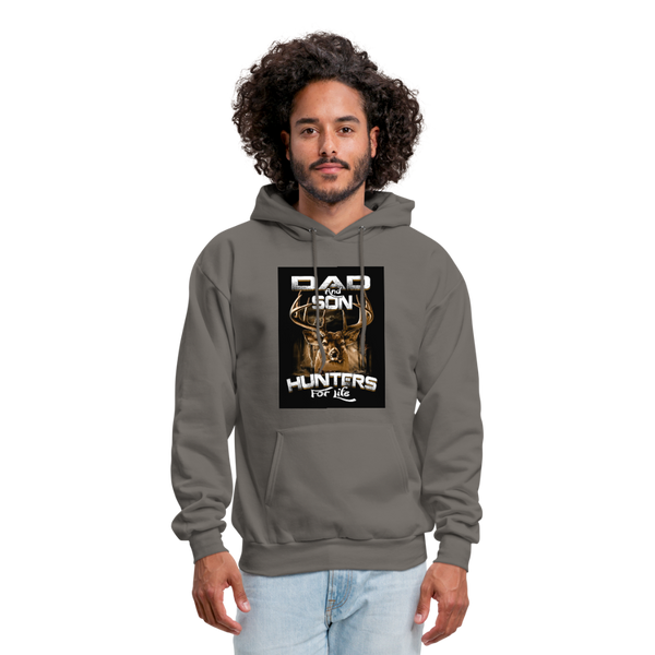 Dad & Son Hunters For Life Men's Hoodie - asphalt gray