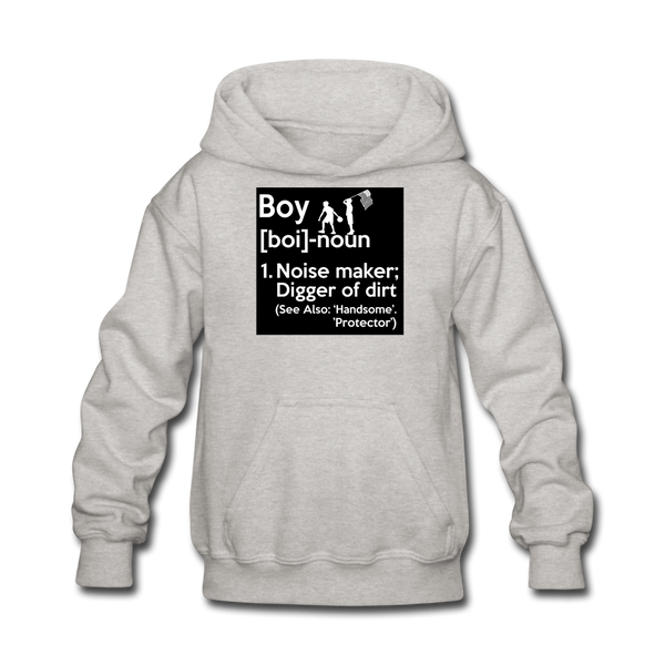 Boy Definition Kids' Hoodie - heather gray