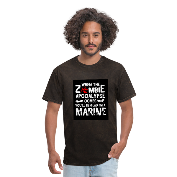 When The Zombie Apocalypse Comes You'll Be Glad I'm A Marine Men's T-Shirt - mineral black