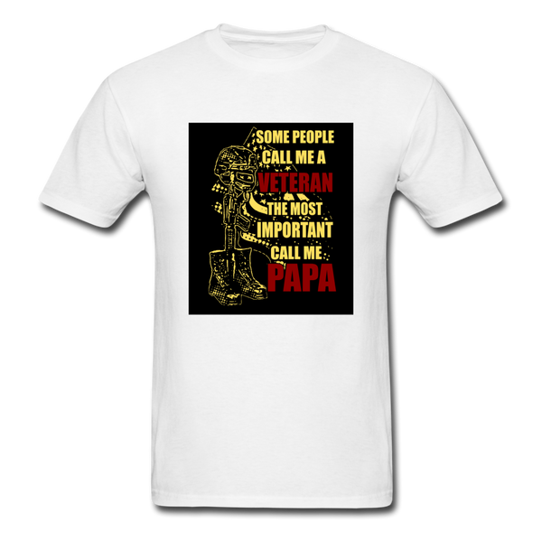 Some People Call Me A Veteran The Most Important Call Me Papa Men's T-Shirt - white
