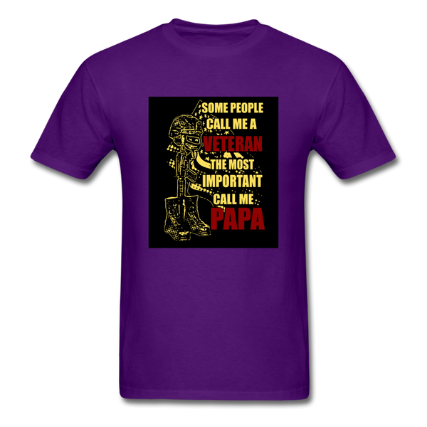 Some People Call Me A Veteran The Most Important Call Me Papa Men's T-Shirt - purple