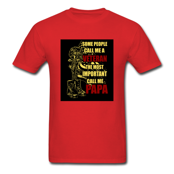 Some People Call Me A Veteran The Most Important Call Me Papa Men's T-Shirt - red