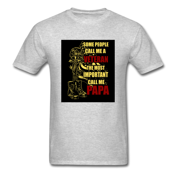 Some People Call Me A Veteran The Most Important Call Me Papa Men's T-Shirt - heather gray