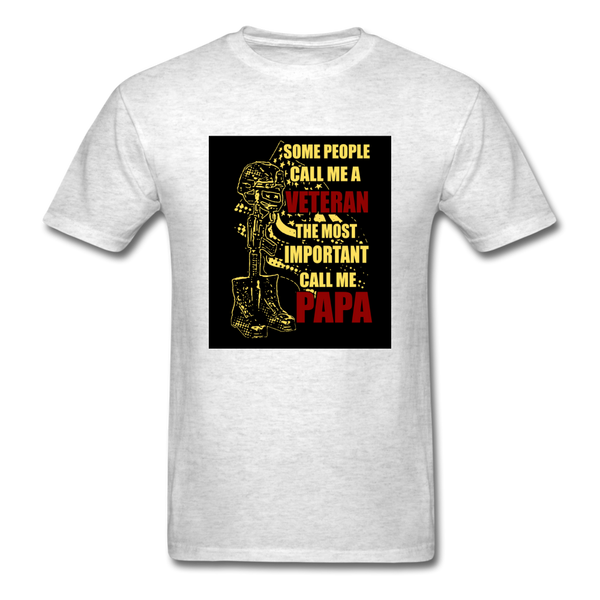 Some People Call Me A Veteran The Most Important Call Me Papa Men's T-Shirt - light heather gray