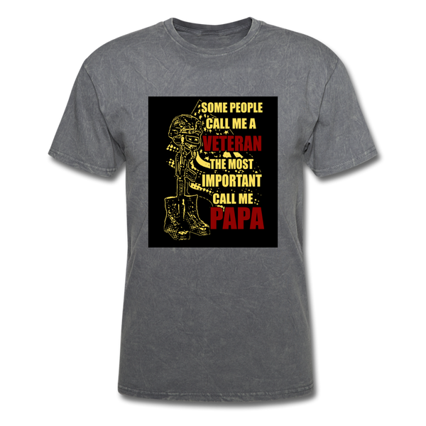 Some People Call Me A Veteran The Most Important Call Me Papa Men's T-Shirt - mineral charcoal gray