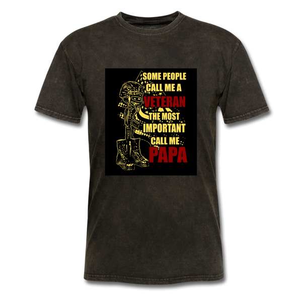 Some People Call Me A Veteran The Most Important Call Me Papa Men's T-Shirt - mineral black