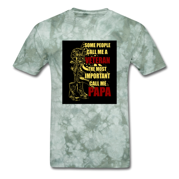 Some People Call Me A Veteran The Most Important Call Me Papa Men's T-Shirt - military green tie dye