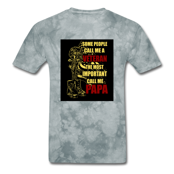 Some People Call Me A Veteran The Most Important Call Me Papa Men's T-Shirt - grey tie dye