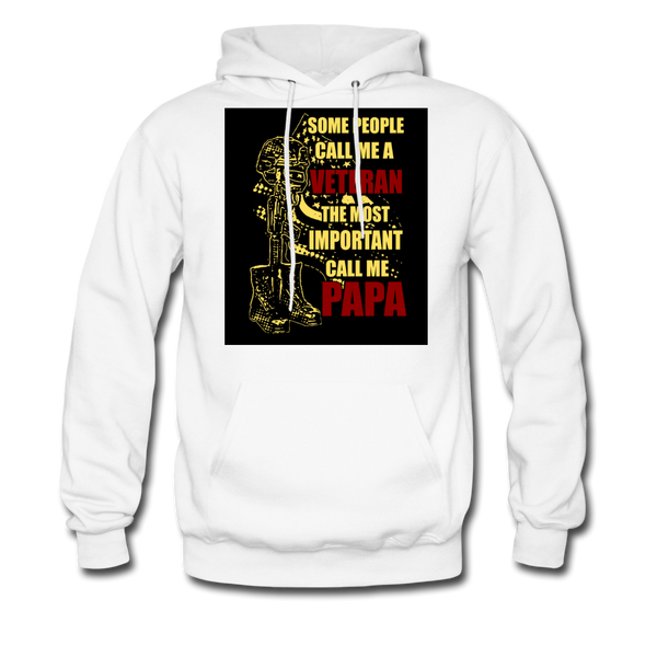 Some People Call Me A Veteran The Most Important Call Me Papa Men's Hoodie - white