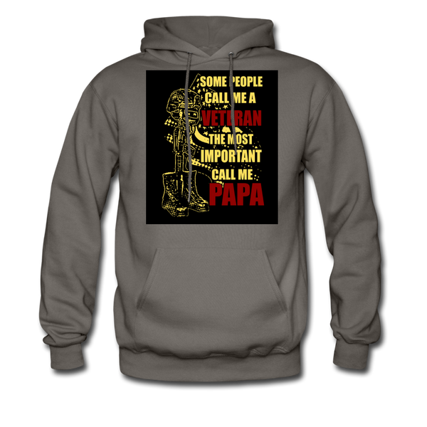 Some People Call Me A Veteran The Most Important Call Me Papa Men's Hoodie - asphalt gray