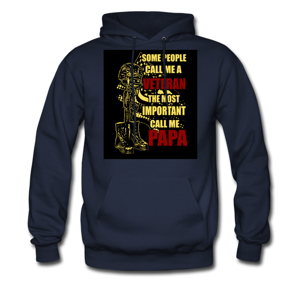 Some People Call Me A Veteran The Most Important Call Me Papa Men's Hoodie - navy