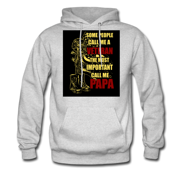 Some People Call Me A Veteran The Most Important Call Me Papa Men's Hoodie - ash