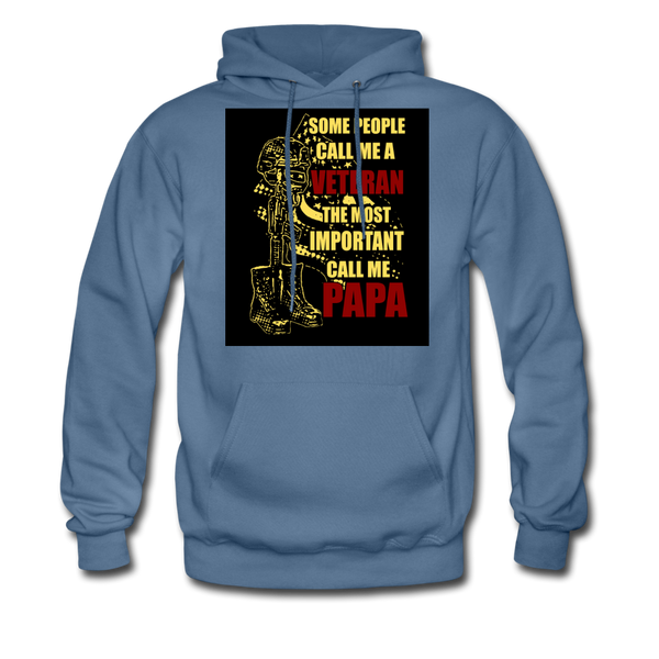 Some People Call Me A Veteran The Most Important Call Me Papa Men's Hoodie - denim blue