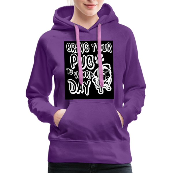 Bring Your Pug To Work Day Women’s Premium Hoodie - purple
