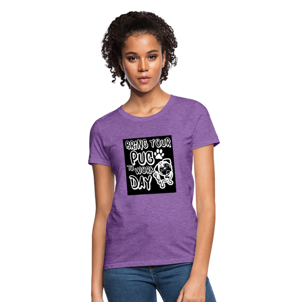 Bring Your Pug To Work Day Women's T-Shirt - purple heather