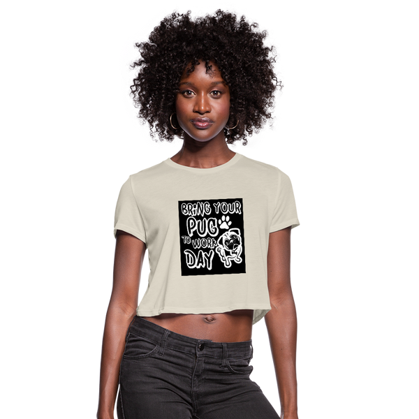 Bring Your Pug To Work Day Women's Cropped T-Shirt - dust