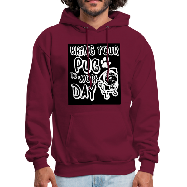 Bring Your Pug To Work Day Men's Hoodie - burgundy