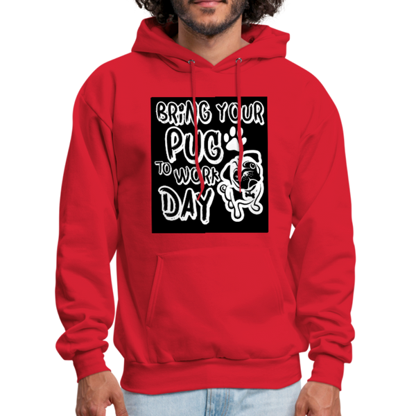 Bring Your Pug To Work Day Men's Hoodie - red