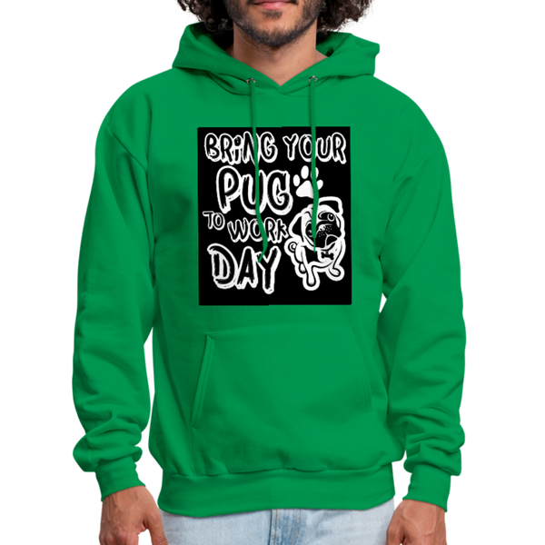 Bring Your Pug To Work Day Men's Hoodie - kelly green