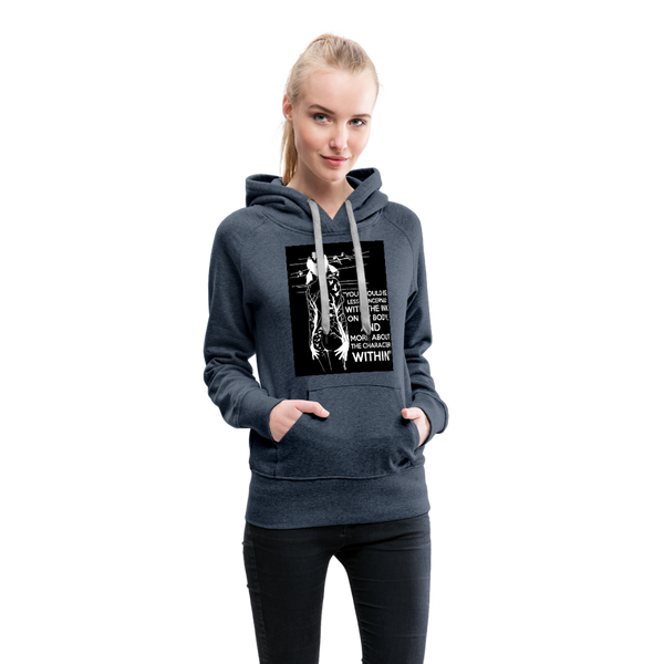 Tattoo Quote Women’s Premium Hoodie - heather denim