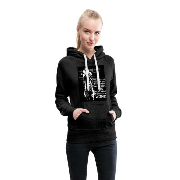 Tattoo Quote Women’s Premium Hoodie - charcoal gray