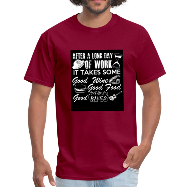 Wine Food Blues Men's T-Shirt - burgundy