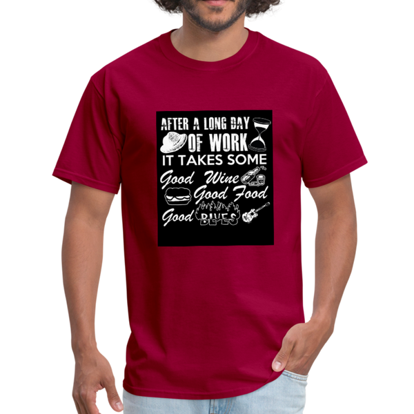 Wine Food Blues Men's T-Shirt - dark red