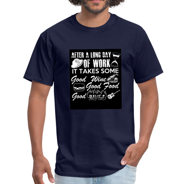 Wine Food Blues Men's T-Shirt - navy