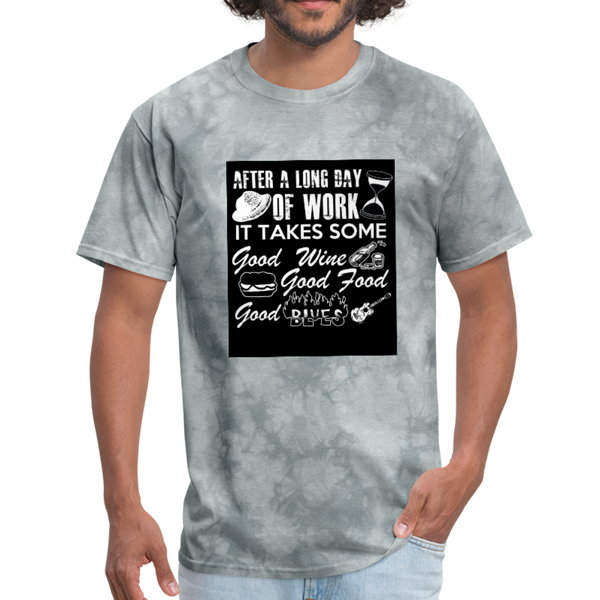 Wine Food Blues Men's T-Shirt - grey tie dye