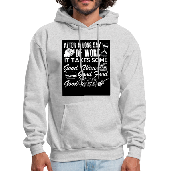 Wine Food Blues Men's Hoodie - ash