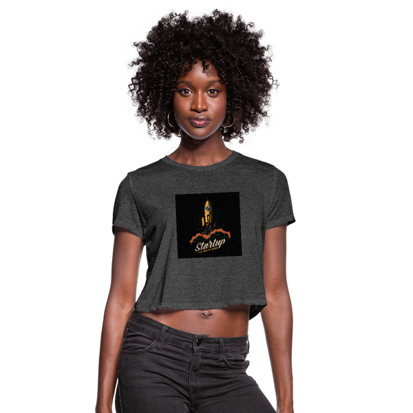 Start Up Women's Cropped T-Shirt - deep heather