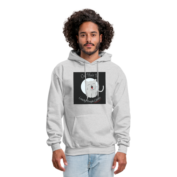 Cat Hair Is Lonely People Glitter Men's Hoodie - ash