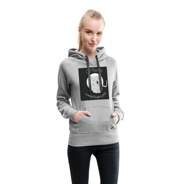 Cat Hair Is Lonely People Glitter Women’s Premium Hoodie - heather gray