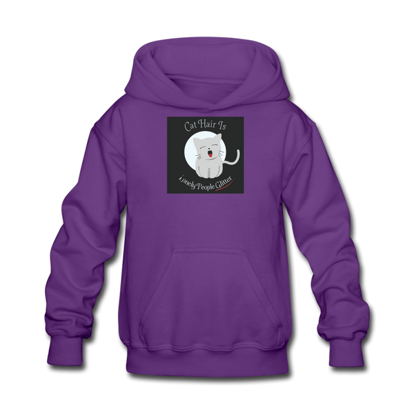 Cat Hair Is Lonely People Glitter Kids' Hoodie - purple