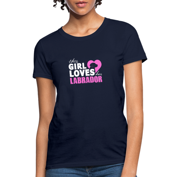 This Girl Loves Her Labrador Women's T-Shirt - navy