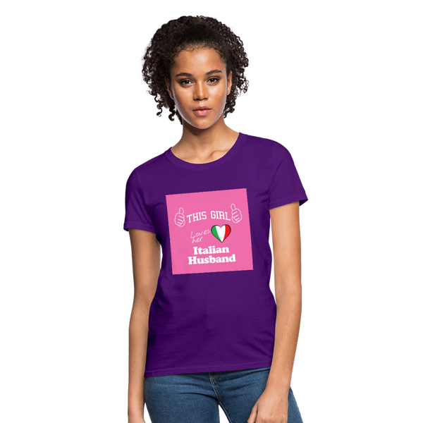This Girl Loves Her Italian Husband Women's T-Shirt - purple