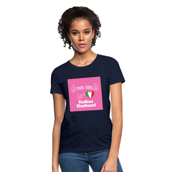 This Girl Loves Her Italian Husband Women's T-Shirt - navy